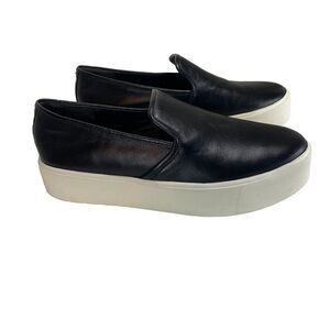 VINCE Brenden B Slip-On Leather Platform Sneakers Black 6.5